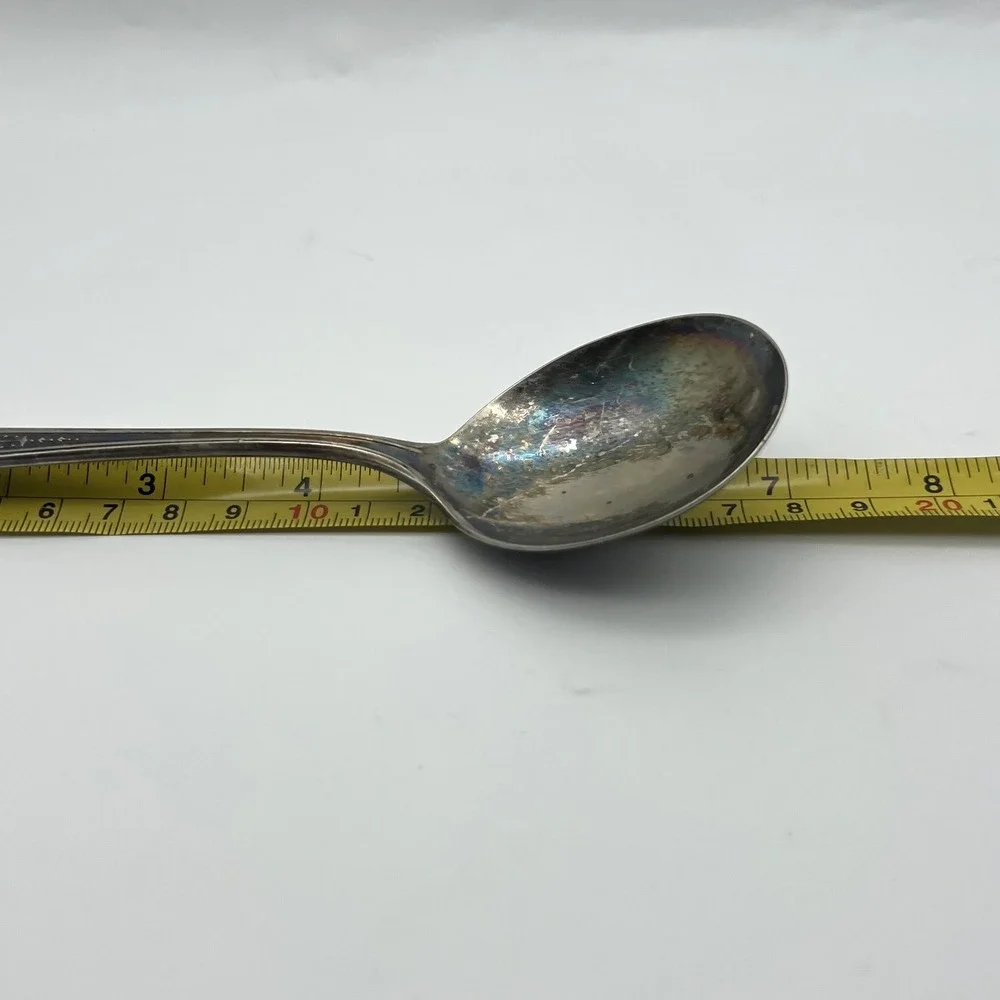 Oneida‎ Community Tudor Silver Plated 6 Spoon Set Queen Bess Vintage Tarnished